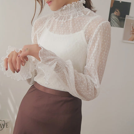 Women's Mesh Lace Blouse - Wnkrs