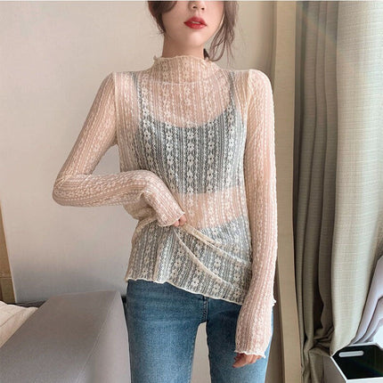 Women's Mesh Lace Blouse - Wnkrs