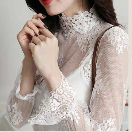 Women's Mesh Lace Blouse - Wnkrs