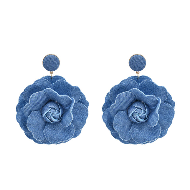 Boucles d'oreilles pendantes en jean