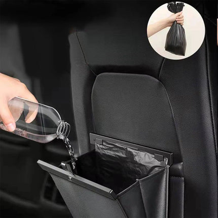 Luxury Waterproof Leather Car Trash Bin - Easy Install, Space-Saving & Magnetic Closure - Wnkrs