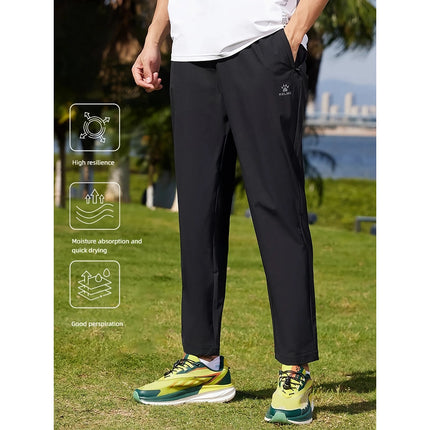 Pantalones deportivos elásticos de cuatro lados para hombre: pantalones rectos elásticos de primavera y verano