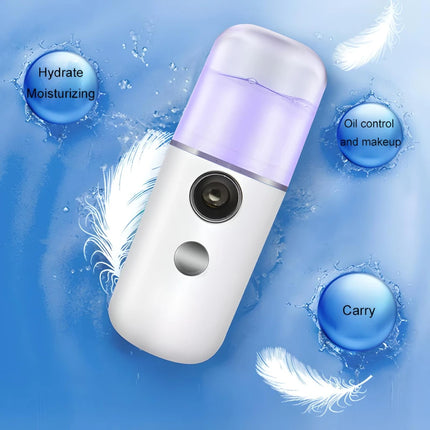 Mini vaporisateur de brume faciale nano - Humidificateur et hydratant rechargeable par USB