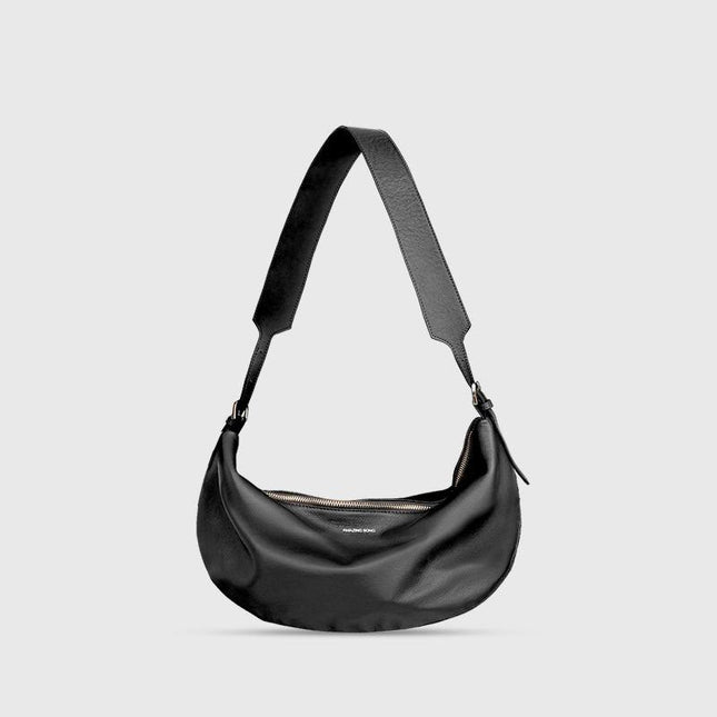 Chic Simple Leather Crossbody Fanny Pack - Vintage Half Moon Chest Bag