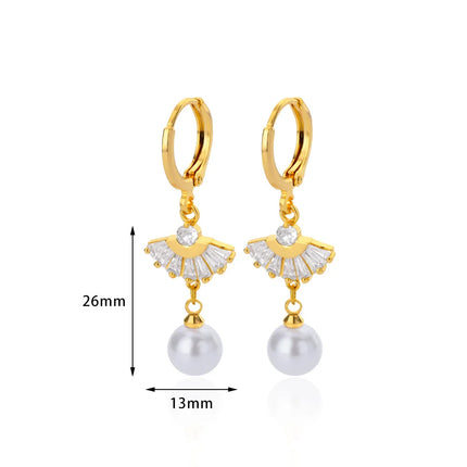 Boucles d'oreilles pendantes en imitation de perles papillon - Bijoux tendance en acier inoxydable