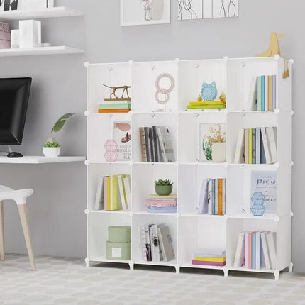 Cube Storage Organizer 16-Cube Bookshelf with Metal Hammer - Wnkrs