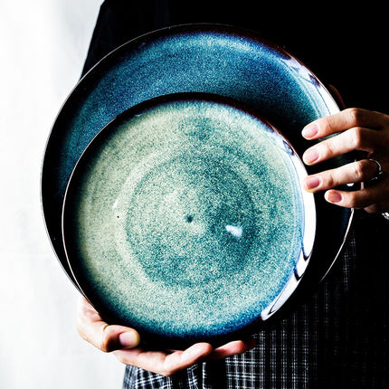 Japanese round ceramic plate - Wnkrs