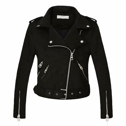 Women's Belted Crop Biker Jacket - Wnkrs