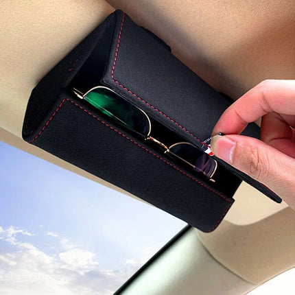 Universal Sun Visor Suede Leather Glasses Organizer - Wnkrs