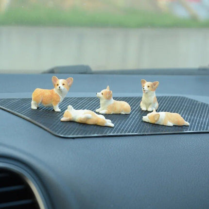 Cute Corgi Dashboard Ornament - Mini Resin Puppy Car Decor - Wnkrs