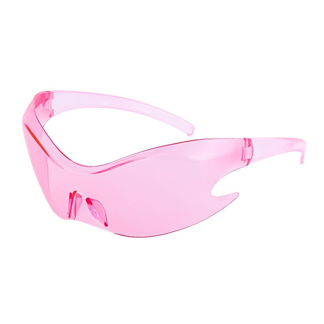 Lunettes de soleil sans monture à effet miroir dégradé cyberpunk