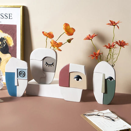 Vase créatif en céramique avec visage