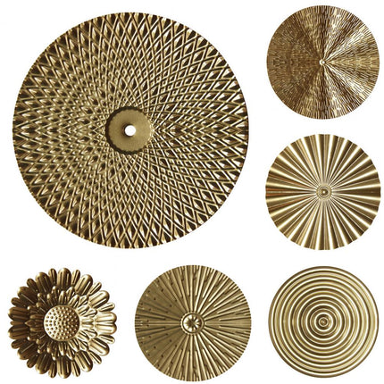 Elegant Round Gold Metal Wall Hanging Decoration