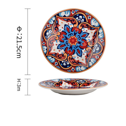 Underglaze Ceramic Tableware Bohemian Household Dishes - Wnkrs