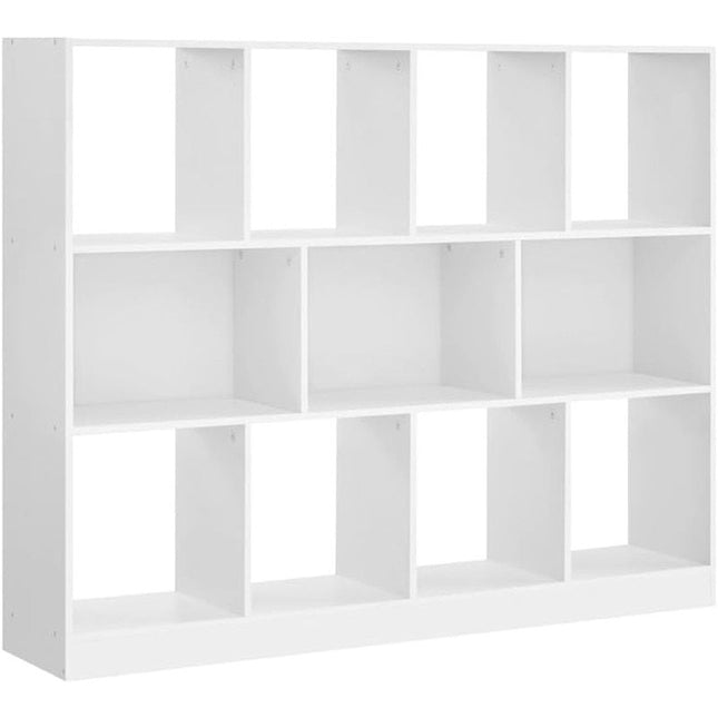 Elegant White Bookshelf with 11 Compartments for Stylish Home Storage - Wnkrs