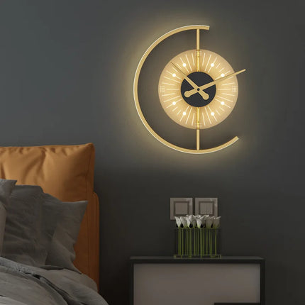 Lámpara de pared con reloj LED moderna