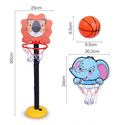 Kit de aro de baloncesto con dibujos de animales para niños