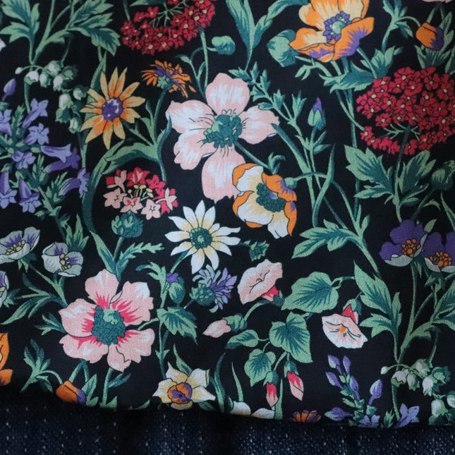 Black Bottom 80 LIBERTY Poplin High Count Cotton Fabric - Wnkrs