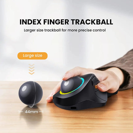 Wireless Rechargeable Index Finger Trackball Mouse