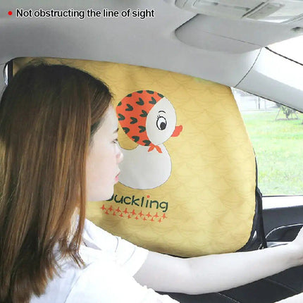 Universal Magnetic Car Window Sunshade with Cartoon Design - UV Protection for Kids and Babies - Wnkrs