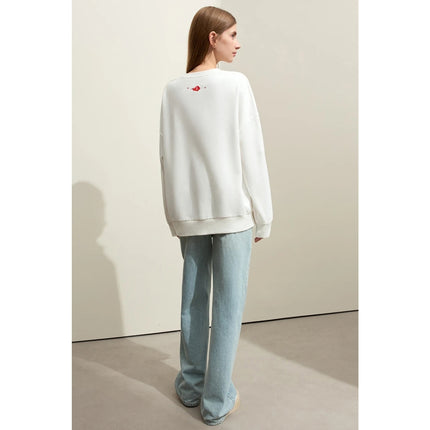 Pull brodé minimaliste pour femme