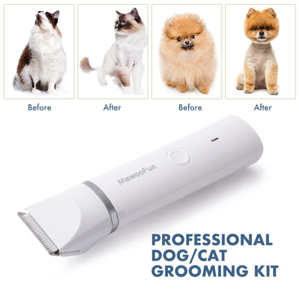 Mewoofun 4 in 1 Pet Electric Hair Trimmer with 4 Blades - Wnkrs