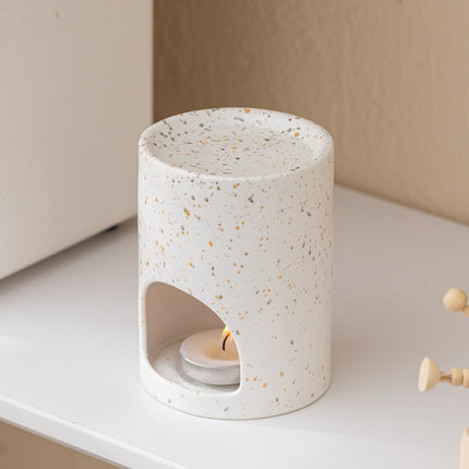 Brûleur d'arôme cylindrique en porcelaine blanche