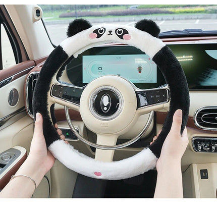 New Cute Lovely Animal Fluff Leather Steering Wheel Covers - Wnkrs