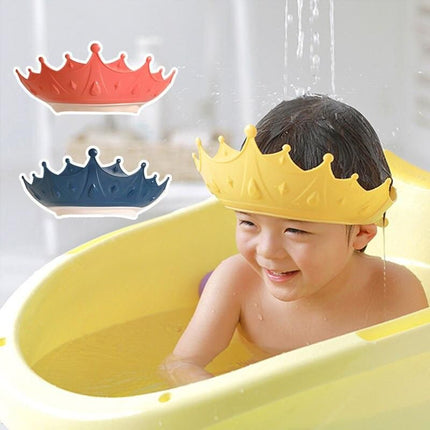 Adjustable Cartoon Crown Baby Shower Cap - Safe Hair Wash Shield & Ear Protector - Wnkrs