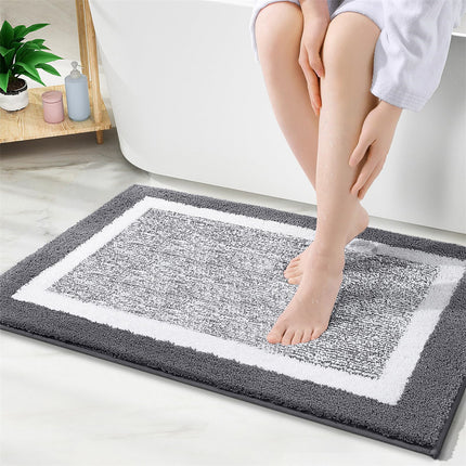 Tapis de salle de bain extra doux et absorbant - Tapis antidérapant lavable pour sols de salle de bain