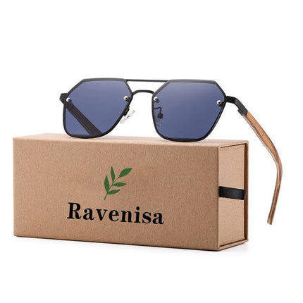 Gafas de sol con montura de madera polarizada