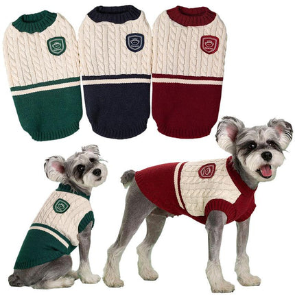 Pull pour animaux de compagnie de style universitaire