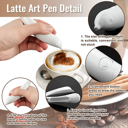 Stylo électrique Latte Art pour la décoration de café, de gâteaux et d'épices