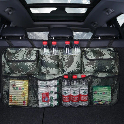 Waterproof Oxford Car Seat Organizer – Camouflage Grey Backseat Storage Bag - Wnkrs