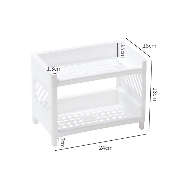 PP Desktop Double Layer Storage Rack for Organizing Desk and Office