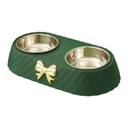 Chic Bow-Tie Dual Pet Bowl - Wnkrs