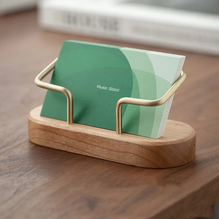 Porte-cartes de visite élégant en bois pour le bureau et la maison