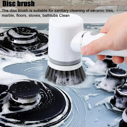 Electric Spin Scrubber with 6 Replaceable Brush Heads - Cordless Power Cleaner for Home - Wnkrs