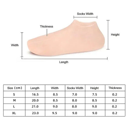 Silicone Spa Moisturizing Gel Socks for Foot Exfoliation & Care - Wnkrs