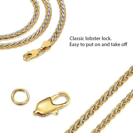 Elegant 4mm Gold-Filled Hammered Link Chain Necklace - Wnkrs