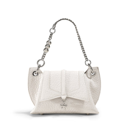 Bolso bandolera de alta gama con textura de mariposa blanca