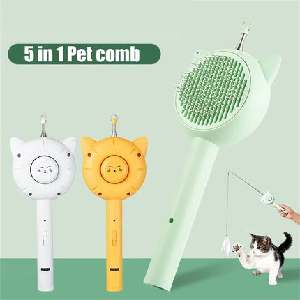 5-in-1 Multi-Function Cat Grooming & Play Brush with USB Charging - Wnkrs