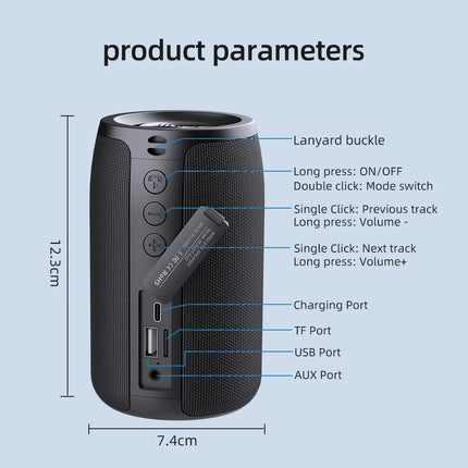 Enceinte Bluetooth portable avec son stéréo 3D