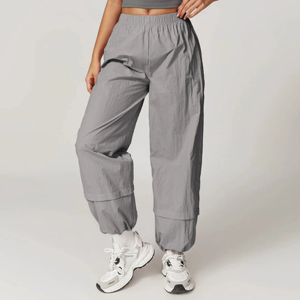 Pantalones de yoga cargo acampanados de cintura alta para mujer