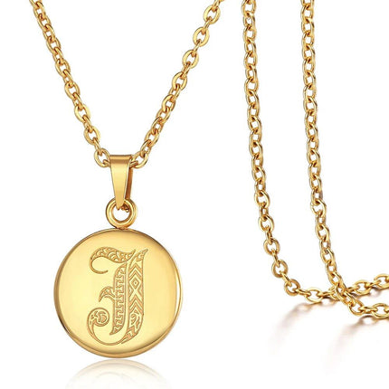 Gold Color Stainless Steel 26 Letters Necklace - Wnkrs