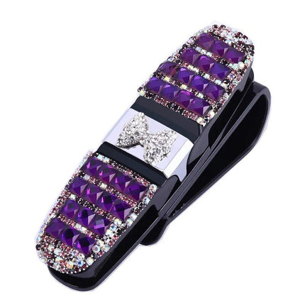 Luxurious Rhinestone Flower Car Sunglass and Accessory Holder - Wnkrs