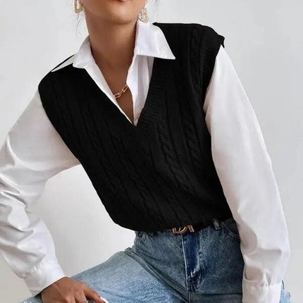 Chic Autumn & Winter Sleeveless Knit Sweater Vest for Women - Wnkrs