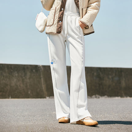 Pantalon chic à jambes larges fendues pour femme