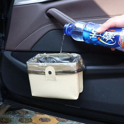 Luxury Leather Car Trash Bag with Organizer - Wnkrs