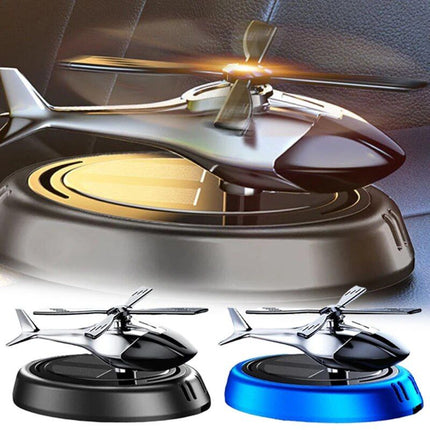 Solar-Powered Helicopter Car Air Freshener: Rotating Aroma Diffuser in 3 Elegant Colors - Wnkrs